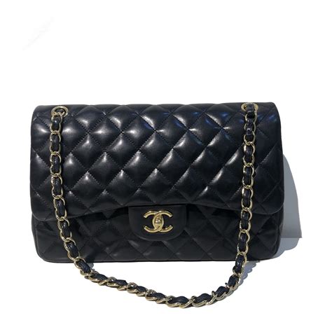 chanel jumbo lambskin black|chanel lambskin medium bag.